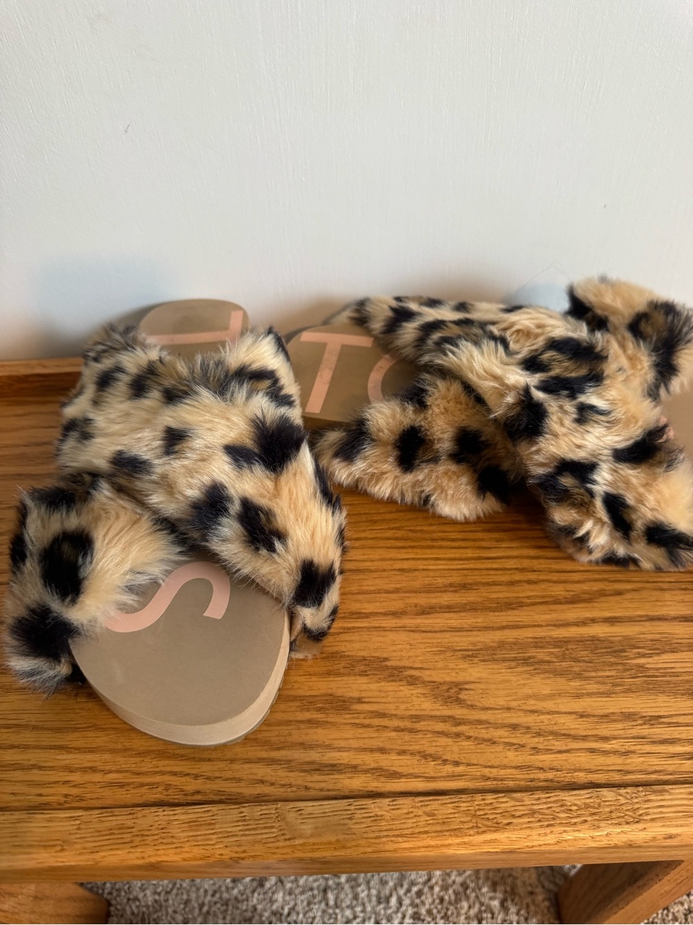 Leopard Faux Fur Slide Sandal